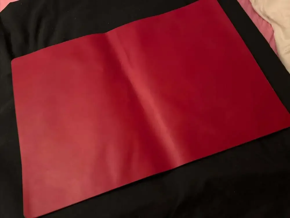 2 Red Floral Leather Decorative Placemats 17x12 Couple